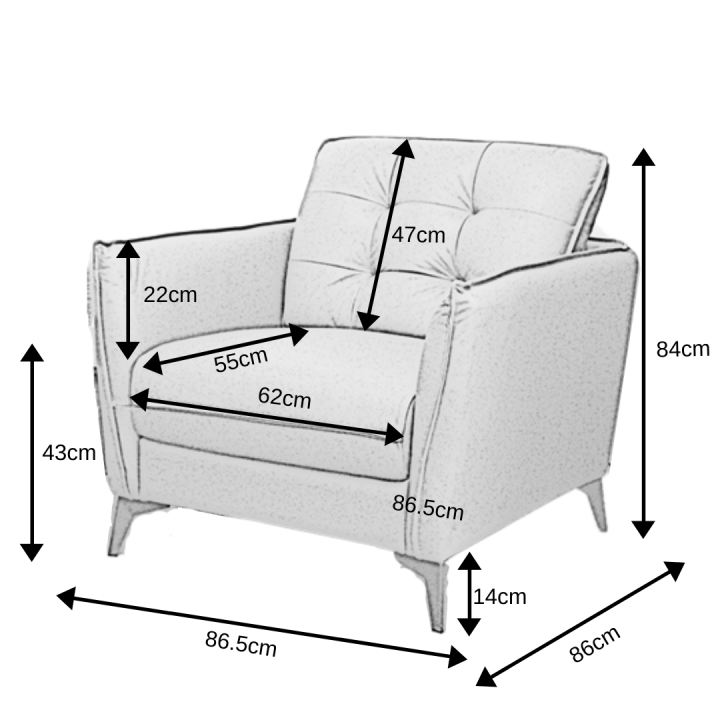 Winston Arm Chair Sofa 100% Leather